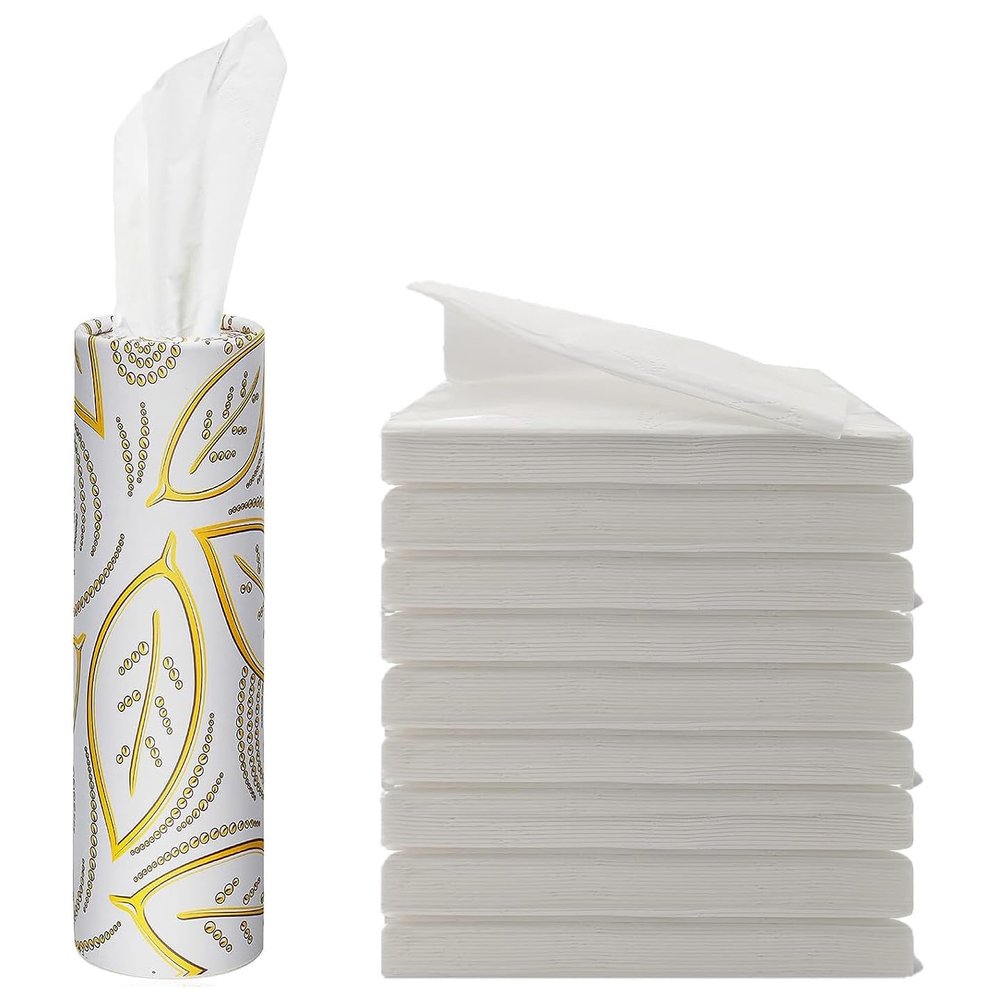 Car Tissue Refill Kit, Travel Tissues, Tissue Refill for Car Visor Tissue Holder, Car Tissues Cylinder, Round Tissue Boxes with 9 Packs Tissues, Car Napkins Tissues Cylinder