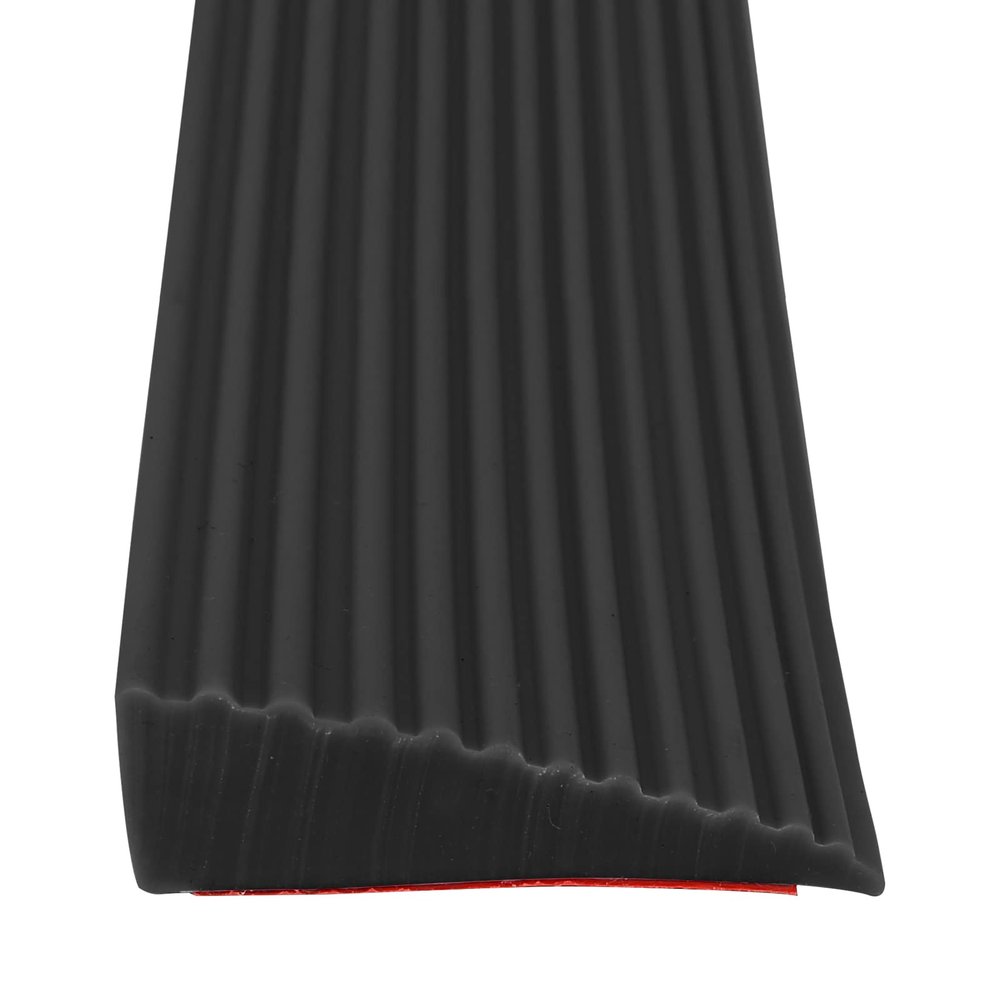 0.6'' Rise Threshold Ramp, Non-Slip Rubber Threshold Ramp, Bathroom Floor Tile Threshold Transition Strip for Indoor or Outdoor Doorway, Bathroom, Wheelchair (Black)