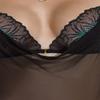 Passion Women's Lace Chemise and Thong Set Deliena, Black,S-M view 2