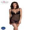 Passion Women's Lace Chemise and Thong Set Deliena, Black,S-M view 3