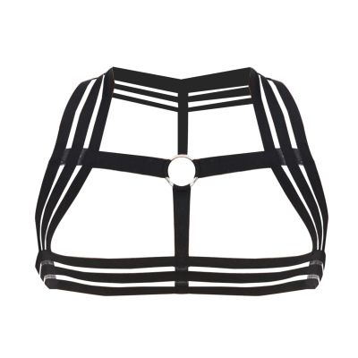 Akkad Kuti Mens Harness Belt Nylon Elastic Body Shoulder Strap Sexy Halter Club Wear Cosplay Costume, J-black, One Size