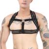 Akkad Kuti Mens Harness Belt Nylon Elastic Body Shoulder Strap Sexy Halter Club Wear Cosplay Costume, J-black, One Size view 3