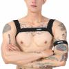 Akkad Kuti Mens Harness Belt Nylon Elastic Body Shoulder Strap Sexy Halter Club Wear Cosplay Costume, I-black, One Size view 3