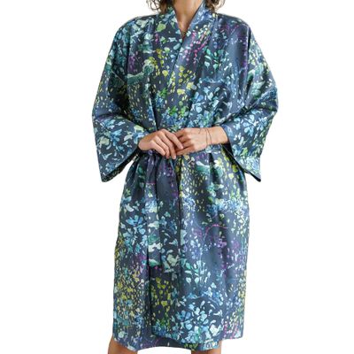 DecoFlux Bathrobe kimono Late Avenue - Womens Dressing Gowns - Satin, Kimono-Inspired, Lightweight Robes for Ultimate Elegance and Style Ideal for Ladies Summer Wardrobe in Thin and Silky Fabric