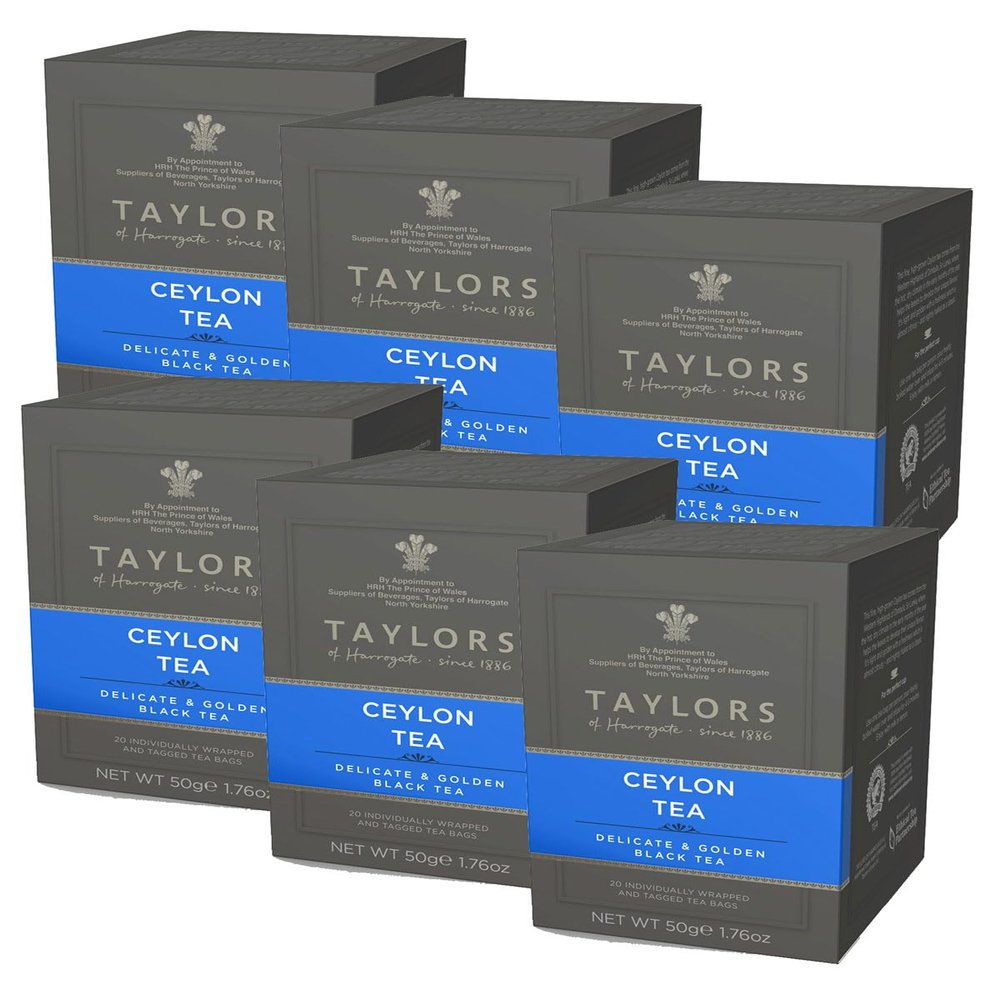 Taylors of Harrogate Ceylon Tea 6 x 20 Individually Wrapped Tea Bags