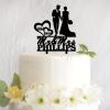 Funlucy Bride And Groom Silhouette Cake Topper, Personalized Wedding, Personlized Mr Mrs Cake Topper, Wedding, Engagement, Wedding Anniversary Cake Toppers Decorations