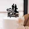 Funlucy Bride And Groom Silhouette Cake Topper, Personalized Wedding, Personlized Mr Mrs Cake Topper, Wedding, Engagement, Wedding Anniversary Cake Toppers Decorations view 2
