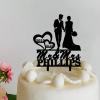 Funlucy Bride And Groom Silhouette Cake Topper, Personalized Wedding, Personlized Mr Mrs Cake Topper, Wedding, Engagement, Wedding Anniversary Cake Toppers Decorations view 3