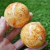 1 Pair Natural Resin Art Amber Beeswax Ball ONL Crystal Sphere Reiki Healing Home Decor 50mm,1 PAIR view 2