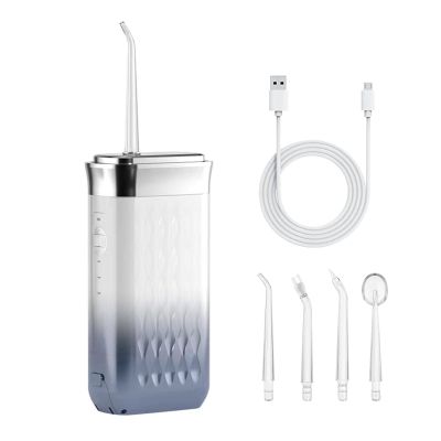 Wireless Oral Irrigator, Portable Oral Irrigator, Water Flosser, 3 Modes Water Flosser, 4 Nozzle Tips to Select, Suitable for Family and Travel Teeth Cleaning. (Black)