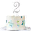 0-9 Cake Decoration Silver Rhinestones Happy Birthday Cake Topper Anniversary Cake Decoration (2) view 1