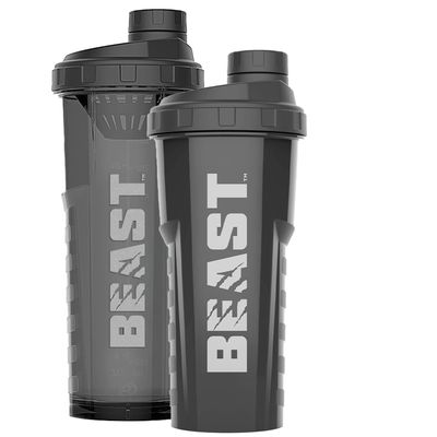 Alpha Designs Beast Protein Shaker Bottle 750ml - 0.75L Gym Bottle for Protein Shakes - Leakproof Screw Cap - Black