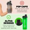 Alpha Designs Beast Protein Shaker Bottle 750ml - 0.75L Gym Bottle for Protein Shakes - Leakproof Screw Cap - Black view 2