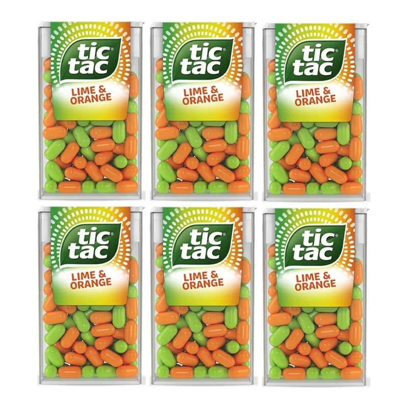 6 x Lime & Orange Tic Tac Mint Sweets For Little Moments of Refreshment - Sold By VR Angel