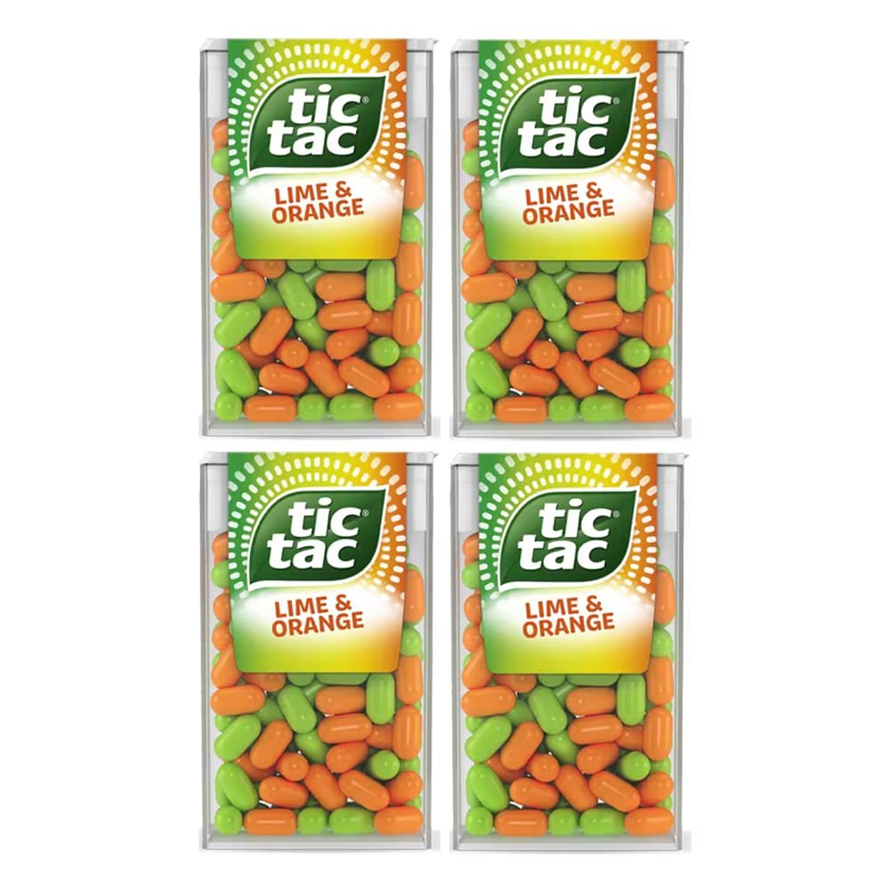 4 x Lime & Orange Tic Tac Mint Sweets For Little Moments of Refreshment - Sold By VR Angel