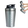 ERLUN Protein Shaker Bottle, Protein Shaker Cup With Shaker Ball Protein Shake Bottle Gym Powder Bottle Smoothie Shaker Reusable, Gym Water Bottle,Color : 600ml+200ml view 2