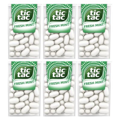 6 x Fresh Mint Tic Tac Mint Sweets For Little Moments of Refreshment - Sold By VR Angel