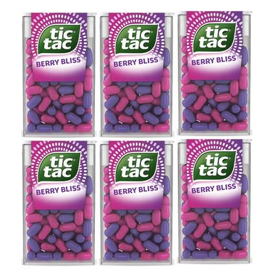 6 x Berry Bliss Tic Tac Mint Sweets For Little Moments of Refreshment - Sold By VR Angel