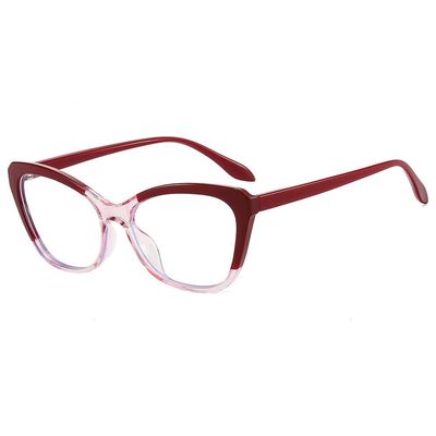 NEWADA Stylish Cat Eye Blue Light Blocking Computer Reading Glasses, Classic Ladies HD Anti Eyestrain EyeGlasses Readers (Color : Red-pink, Size : +0.50)