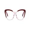 NEWADA Stylish Cat Eye Blue Light Blocking Computer Reading Glasses, Classic Ladies HD Anti Eyestrain EyeGlasses Readers (Color : Red-pink, Size : +0.50) view 2