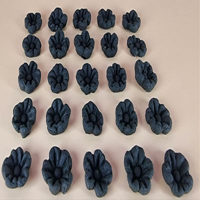 25 x edible 3D flowers flower, icing toppers, cake cupcakes decorations T006 (Black)