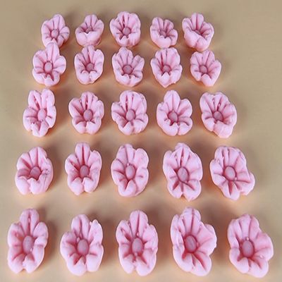 25 x edible 3D flowers flower, icing toppers, cake cupcakes decorations T006 (Baby Pink)