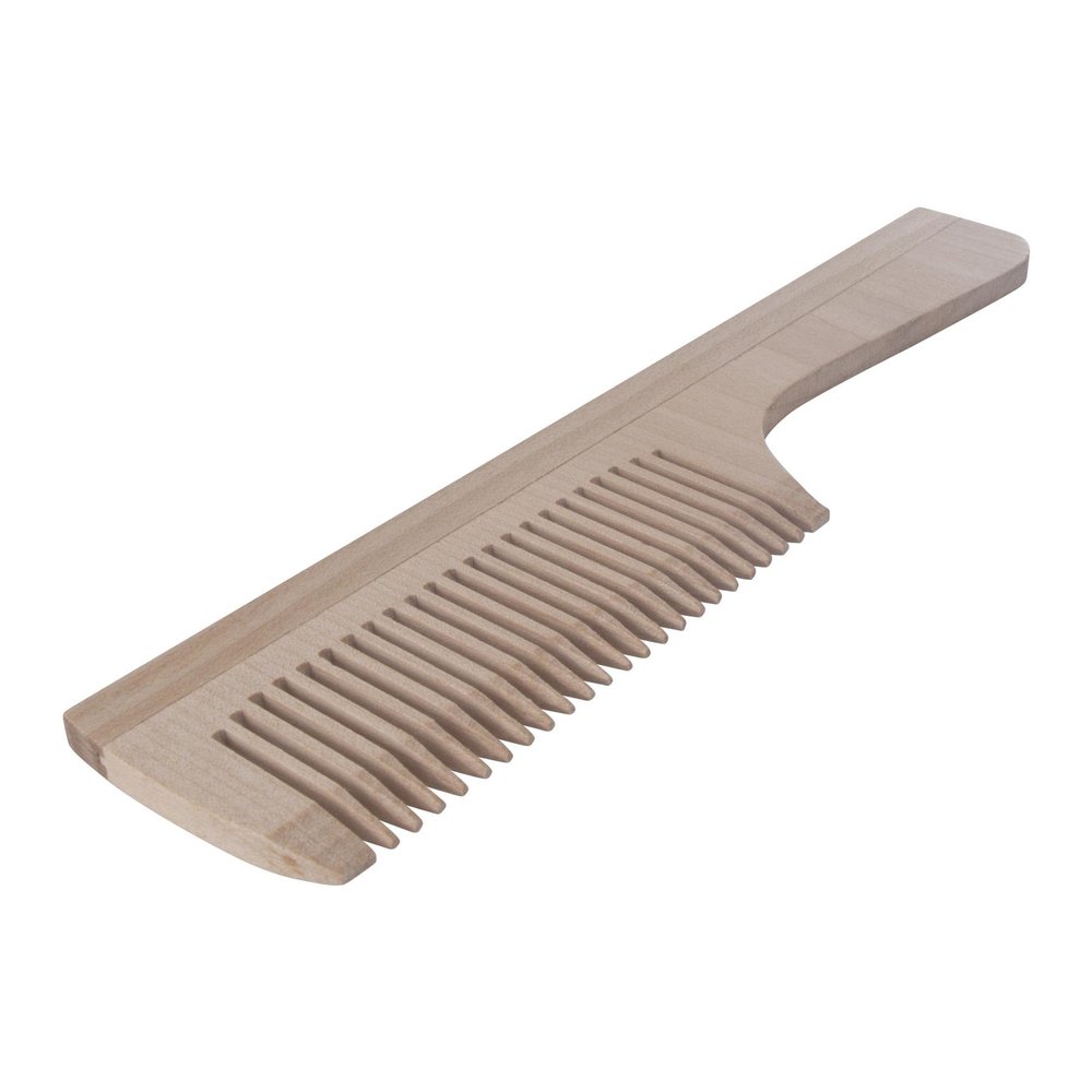 WooDeeDoo Handle Wooden Comb | 19.5 cm| Hair Care Beard Mustache Brush Styling | Natural Beechwood