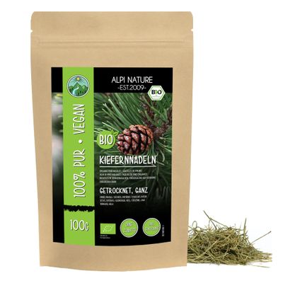 Alpi Nature Organic Pine Needle Tea 100g 3.5 oz, Dried Whole Pine Needles, Organic Loose Tea