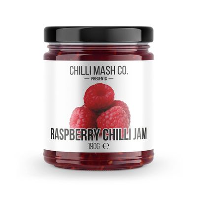 Raspberry Carolina Reaper Chilli Jam 190g - Chilli Mash Co - Sweet and Spicy Raspberry Jam Made with British Raspberries and Hot Carolina Reaper Chillies