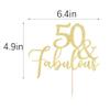 AROKIPPRY Gold Glitter 50 & Fabulous Cake Topper, Cake Topper 50th Birthday, 50 Anniversary Birthday Cake Decorations Supplies (50) view 2