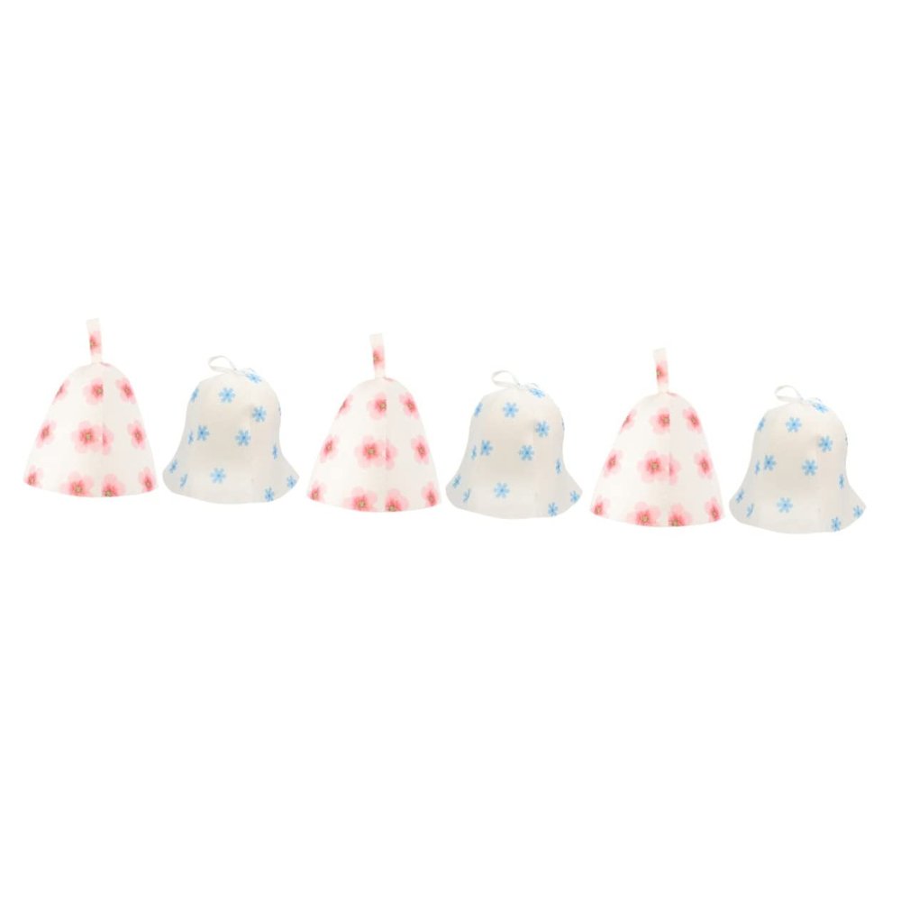 FRCOLOR 6pcs Felt Bath Caps for Women Sauna Bath Hats Absorbent Shower Hats for Sauna Reusable Felt for Bathroom Shower Use