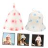 FRCOLOR 6pcs Felt Bath Caps for Women Sauna Bath Hats Absorbent Shower Hats for Sauna Reusable Felt for Bathroom Shower Use view 3