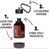 Protein Muscle Holder Never Give Up, Portable Protein Container and Funnel for Protein and Other Supplements, Various Sizes, 30 and 60 Grams (60 Grams) view 4