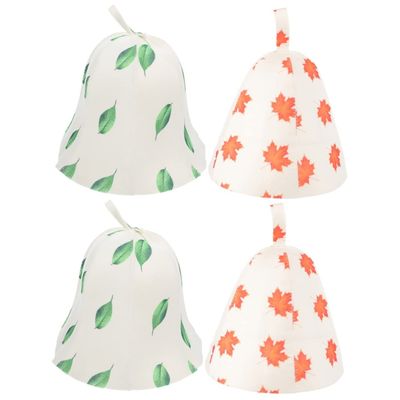 FOMIYES 4pcs Felt Sauna Hats Breathable Sauna Cap Women Hats Bath Caps Reusable for Use