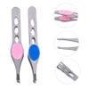 Beavorty 12pcs Stainless Steel Eyebrow Clips Makeup Eyebrow Tweezers for Tweezer Random Color view 4