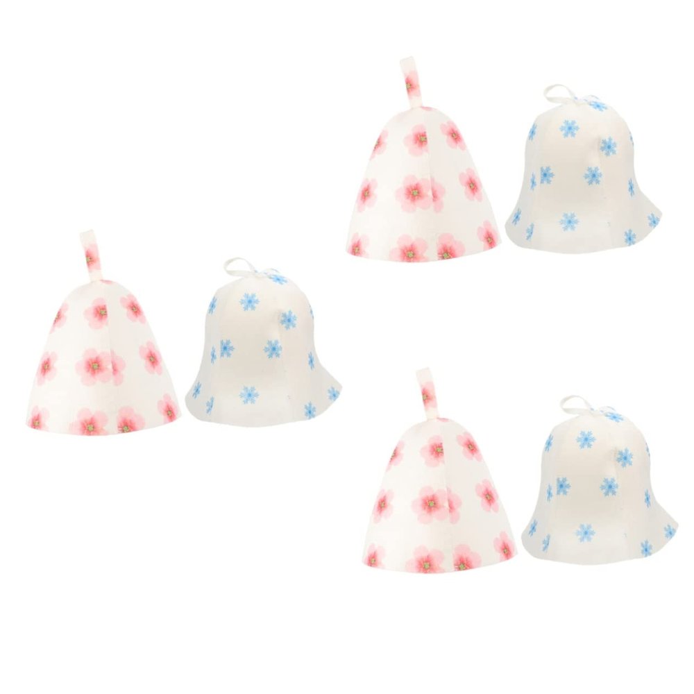 minkissy 6pcs Sauna Felt Hats for Women Breathable and Reusable Bath Caps Comfortable Lightweight Design for Spa Sauna Activities Convenient Storage Hanging Ring