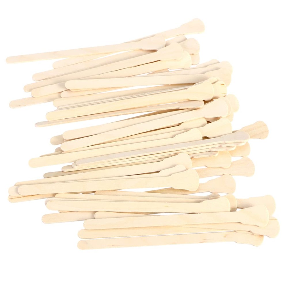 50pcs Nasal Hair Wax Rods Esthetician Supplies Eyebrow Wood Spatulas Wax Spatulas Wax Applying Sticks Facial Hair Removal Sticks Waxing Spatulas Wooden Depilatory Wax Disposable