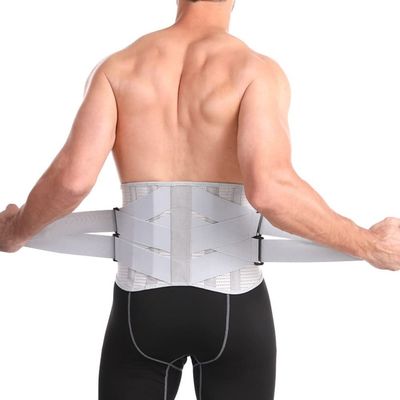 Back Brace Pain Relief For Men And Women Adjustable Lumbar Support Belt Breathable For Sciatica Pain Heavy Lifting Waist Support Lower Back Brace Herniated Disc Gray (Color : Light gray, Size : M/Me