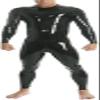 0.4MM Thickness Latex Rubber Neck Catsuit with Crotch Zip for Men,Red,XX-Small view 1