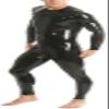 0.4MM Thickness Latex Rubber Neck Catsuit with Crotch Zip for Men,Red,XX-Small view 2