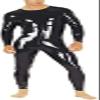 0.4MM Thickness Latex Rubber Neck Catsuit with Crotch Zip for Men,Red,XX-Small view 3