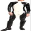 0.8MM Thickness Heavy Latex Catsuit Black with White High Neck Latex Catsuit,White,XX-Small view 1