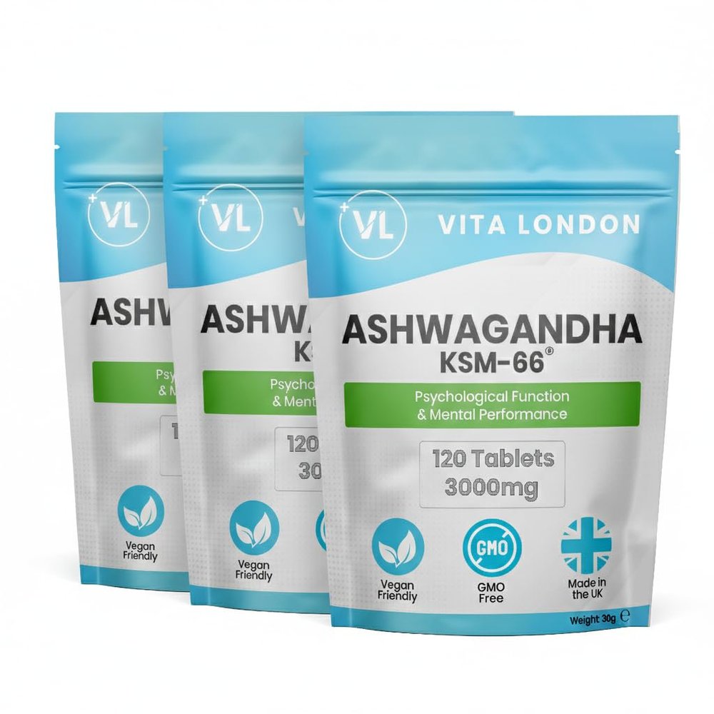 Ashwagandha KSM-66 High Strength Tablets 3000mg | 6 Month Daily Supply | 360 Organic Supplement Tablet (Not Capsule, Gummies or Powder) | Made in UK | Vegan