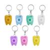YOUYA DENTAL 20Pcs Portable Cleaning Mint Dental Teeth Floss Tooth Shaped Key Chain Flat-Line Design Floss Roll Cleaning Oral Care Tooth Cleaner Hygiene 15M Length- Random Color view 1
