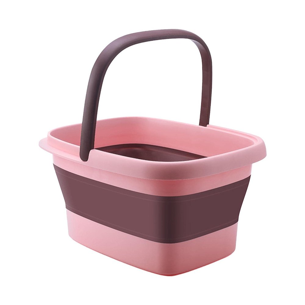 Amagogo Foot Soak Tub,Collapsible Foot Bath Basin Foldable Feet to Calves Foot Soaking Bath Basin Foot Bucket for Foot Soak Pedicure Men, Light Pink