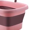 Amagogo Foot Soak Tub,Collapsible Foot Bath Basin Foldable Feet to Calves Foot Soaking Bath Basin Foot Bucket for Foot Soak Pedicure Men, Light Pink view 2