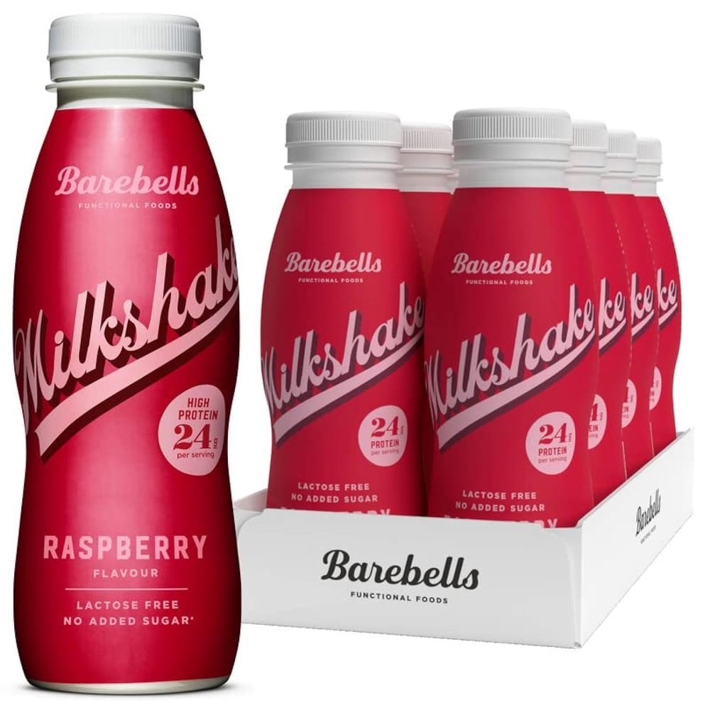 Barebells Protein Shake 24g High Protein Milkshake, Lactose-Free, Ready to Drink, Low Carb 8x330ml (Raspberry Flavour)