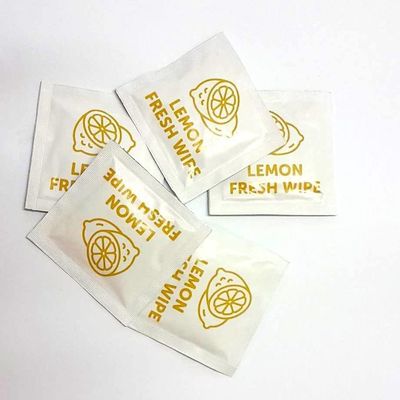 50 x Individually Wrapped Refreshing Lemon Scented Wet Wipes Hand Wipes Sachets Freshening Wet Wipes Foil Wrapped Hygienic Handy Wipes