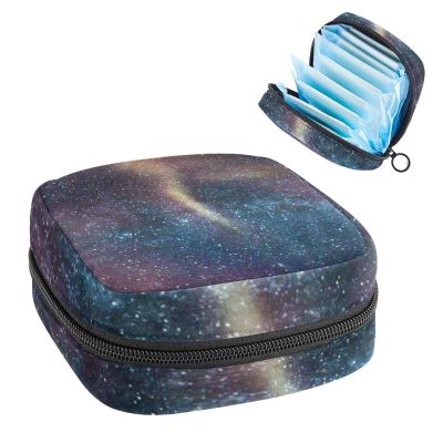Space Starry Sky Milky Way,Period Pouch Portable,Tampon Storage Bag,Tampon Holder for Purse Feminine Product Organizer