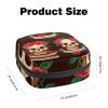 Period Pouch Portable Tampon Storage Bag,Tampon Holder for Purse Feminine Product Organizer,Mexico Day of The Dead Sugar Skull Flower view 2